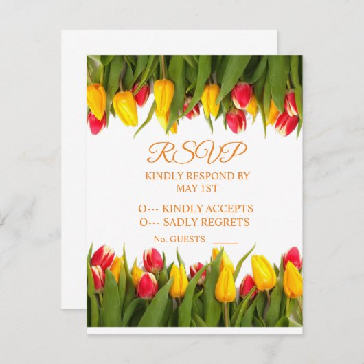 Veelkleurige Tulpen Boeket Thunder_Cove RSVP Kaartje (Voorkant / Achterkant)