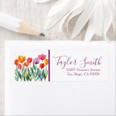 veelkleurige tulpen retouradreslabel etiket (Insitu)