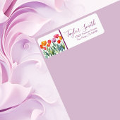  veelkleurige tulpen retouradreslabel etiket