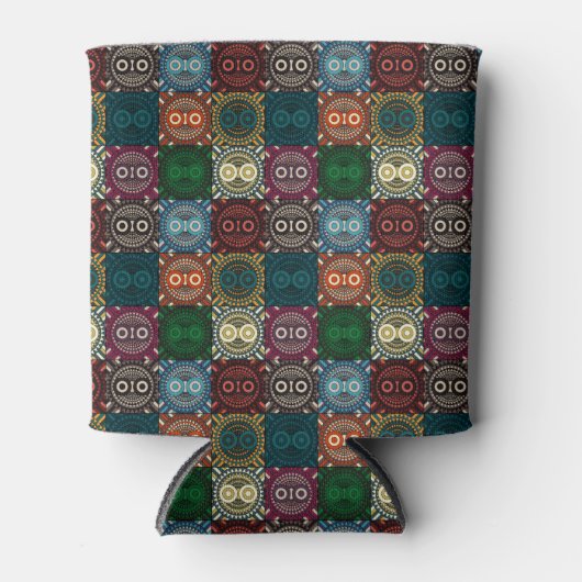 Veelkleurige Uil Patroon Blikjeskoeler (Voorkant)