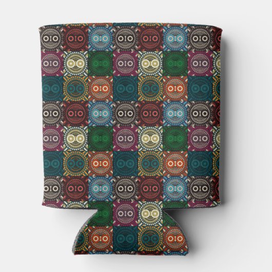 Veelkleurige Uil Patroon Blikjeskoeler (Achterkant)