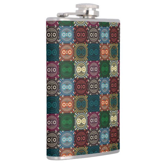 Veelkleurige Uil Patroon Heupfles (Rechts)