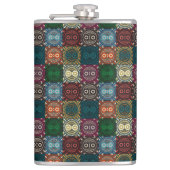 Veelkleurige Uil Patroon Heupfles (Voorkant)