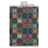 Veelkleurige Uil Patroon Heupfles (Achterkant)