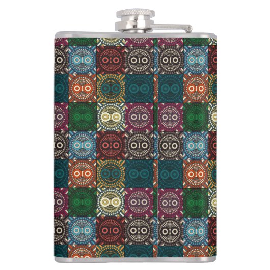 Veelkleurige Uil Patroon Heupfles (Achterkant)