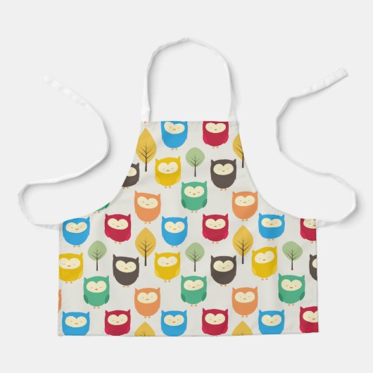 Veelkleurige Uil Patroon Schort (Voorkant)