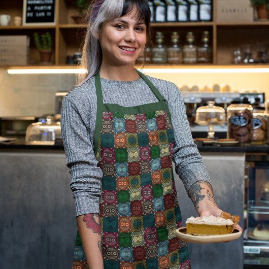 Veelkleurige Uil Patroon Schort