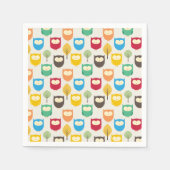 Veelkleurige Uil Patroon Servet (Voorkant)