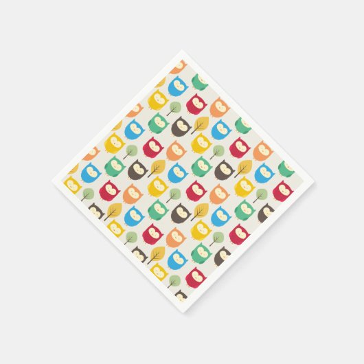 Veelkleurige Uil Patroon Servet (Hoek)