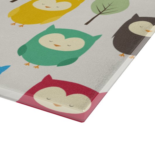 Veelkleurige Uil Patroon Snijplank (Hoek)