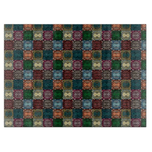 Veelkleurige Uil Patroon Snijplank (Voorkant)