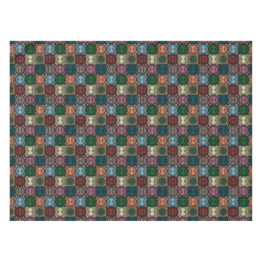 Veelkleurige Uil Patroon Tafelkleed (Voorkant (Horizontaal))