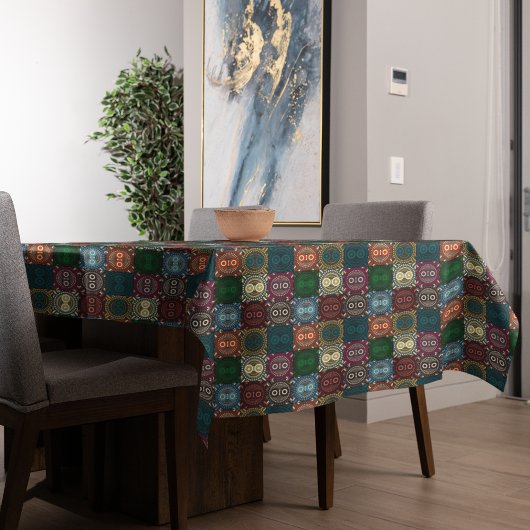 Veelkleurige Uil Patroon Tafelkleed