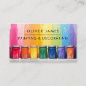 Veelkleurige verf schilder en decorateur kunstenaa visitekaartje (Voorkant)