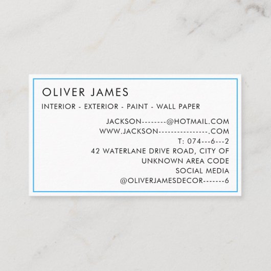 Veelkleurige verfpotten schilderen en decoreren visitekaartje (Achterkant)