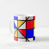 Veelkleurige vierkanten geometrisch patroon koffiemok (Voorkant links)