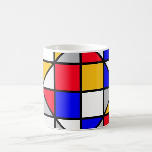 Veelkleurige vierkanten geometrisch patroon koffiemok (Center)