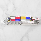 Veelkleurige vierkanten geometrisch patroon kurkentrekker (Achterkant)