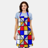 Veelkleurige vierkanten geometrisch patroon schort (Gedragen)