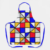 Veelkleurige vierkanten geometrisch patroon schort (Voorkant)