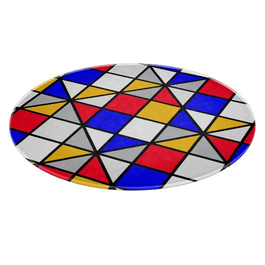 Veelkleurige vierkanten geometrisch patroon snijplank (Hoek)