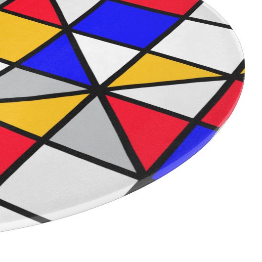 Veelkleurige vierkanten geometrisch patroon snijplank (Hoek)