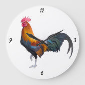 Veelkleurige Vintage Haan grote klok (Voorkant)
