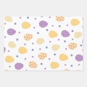 Veelkleurige violette paaseieren set van 3 inpakpapier vel (Voorkant)