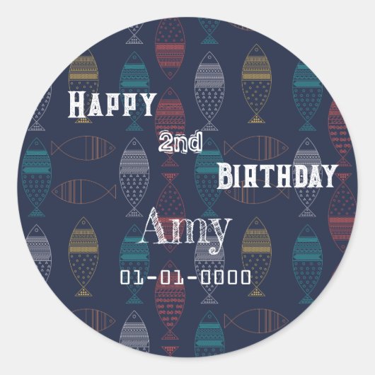 Veelkleurige Vis Pattern Sticker (Voorkant)