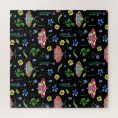 Veelkleurige vlinders: helder naadloos patroon legpuzzel (Horizontaal)