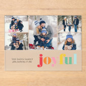 Veelkleurige "Vreugdevolle" Galerij van 5 Foto's F Acryl Uitnodigingen (Voorkant)