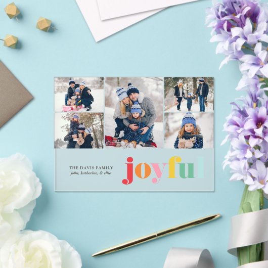 Veelkleurige "Vreugdevolle" Galerij van 5 Foto's F Acryl Uitnodigingen (Insitu (Huwelijk))