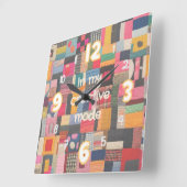 veelkleurige wandklok in quiltstijl (Hoek)