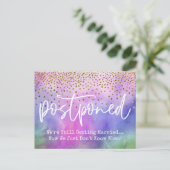 Veelkleurige Waterverf Confetti Uitgestelde bruilo Briefkaart (Staand voorkant)