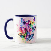 Veelkleurige Waterverf fladderende vlinders Mok (Links)