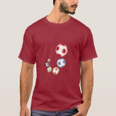 Veelkleurige wervelende Voetballen T-shirt (Voorkant)