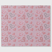  veelkleurige whimsical Hearts Drawing Cadeaupapier (Vlak)