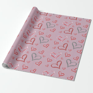  veelkleurige whimsical Hearts Drawing Cadeaupapier