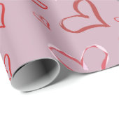 veelkleurige whimsical Hearts Drawing Cadeaupapier (Rol Hoek)