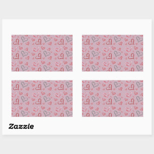  veelkleurige whimsical Hearts Drawing Rechthoekige Sticker