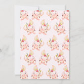 Veelkleurige Wildbloemen Little Piggy 1e Verjaarda Kaart (Achterkant)