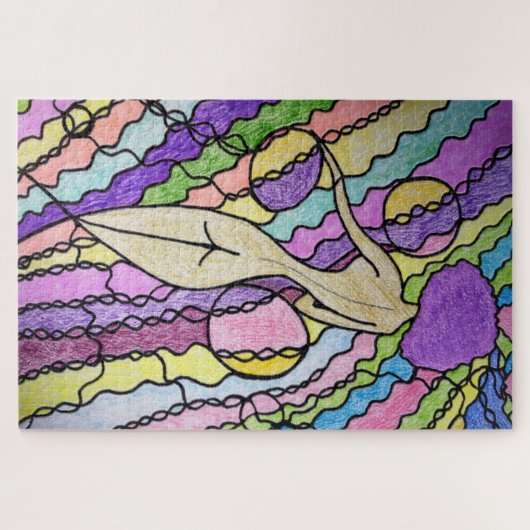 Veelkleurige wind Abstracte moderne kunst Legpuzzel (Horizontaal)