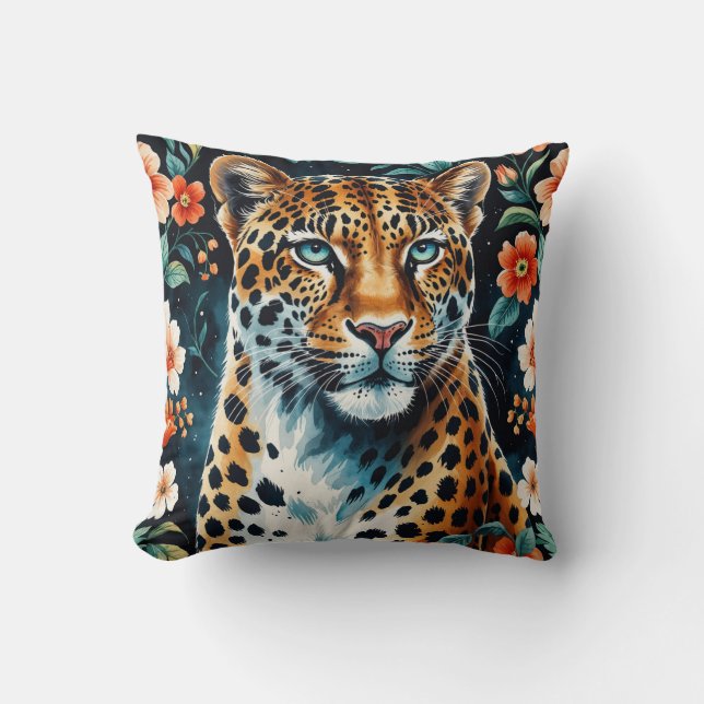 Veelkleurige wolf kussen (Voorkant)