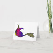 Veelkleurige Zeemeermin Staart op Blank Note Kaart (Voorkant)