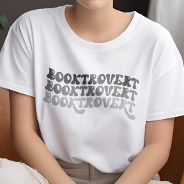 Veelkleurige zwarte Retro Booktrovert Book Lover T-shirt
