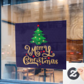 Veelprettige kerstboomkleuren raamsticker (Cafe Raam)