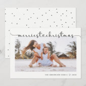Veelste kerstfoto Modern Elegant Script Feestdagenkaart (Voorkant / Achterkant)