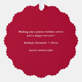 Veelste kerstfotofeestdag ornament kaart (Achterkant)