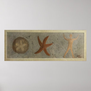 Veelvouden van 5, Sand Dollar Starfish Person Post Poster