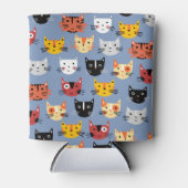 Veelvoudig bloemenpatroon blauw blikjeskoeler (Voorkant)